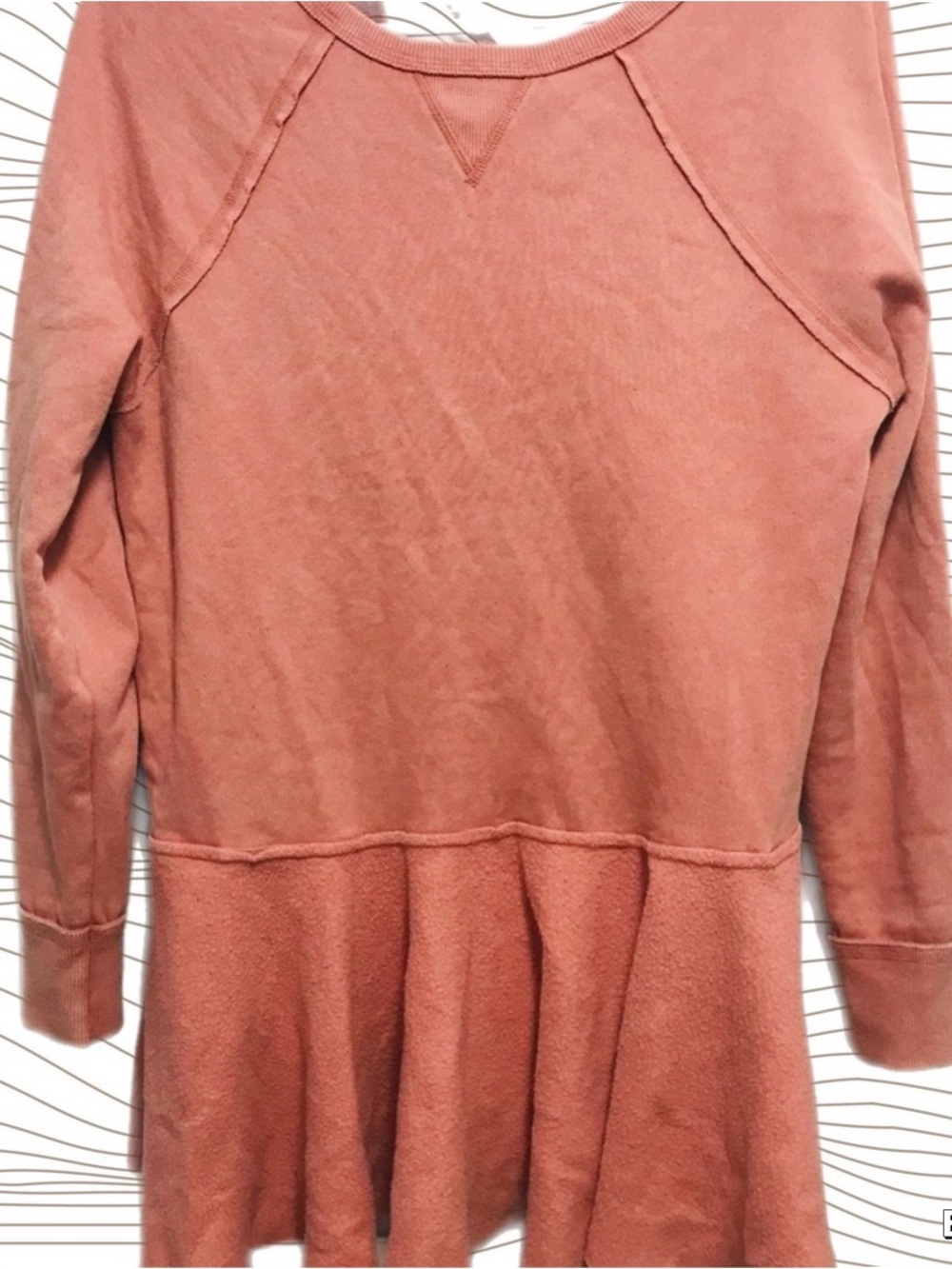 Free People Pink Peplum Sweatshirt Mini Dress with Pockets - Picture 3 of 11